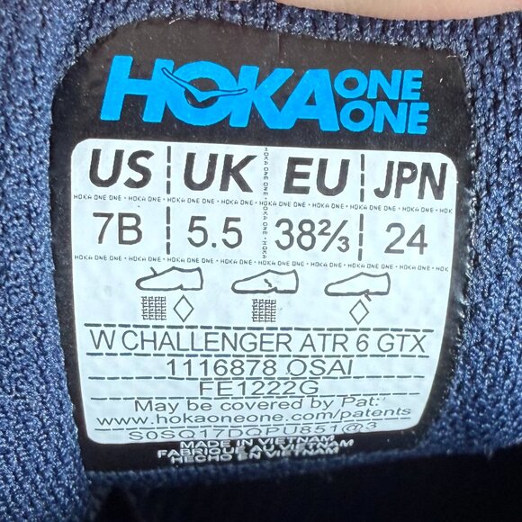 Hoka One One HOKA Challenger ATR 6 Blue Graphite Blue Glass Women's Sz 7 - EUC - Picture 9 of 9